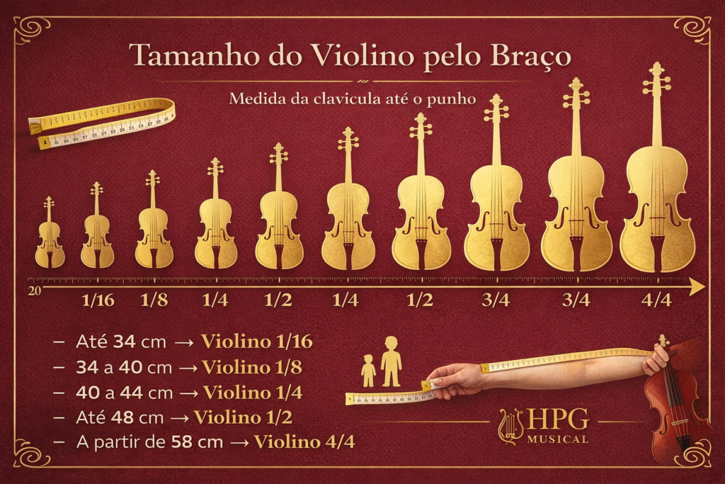 Como medir o tamanho do violino corretamente