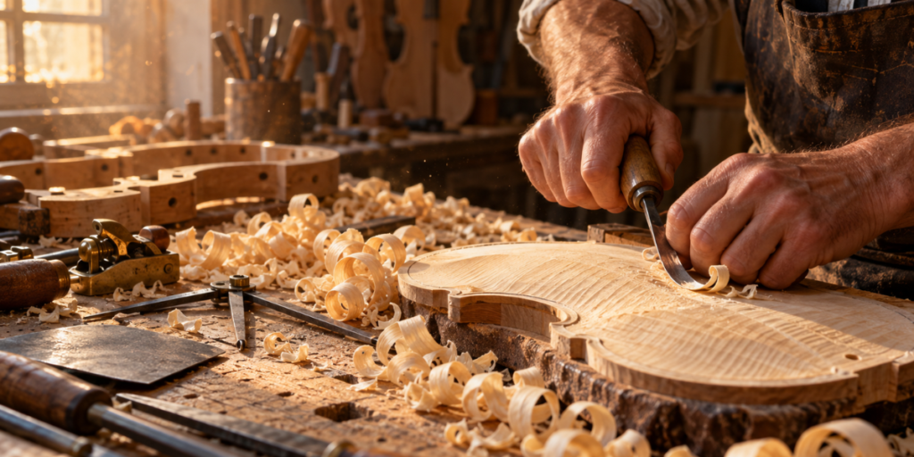 Do bloco de madeira ao instrumento como a CNC é usada na construção de violinos, violas, cellos e contrabaixos